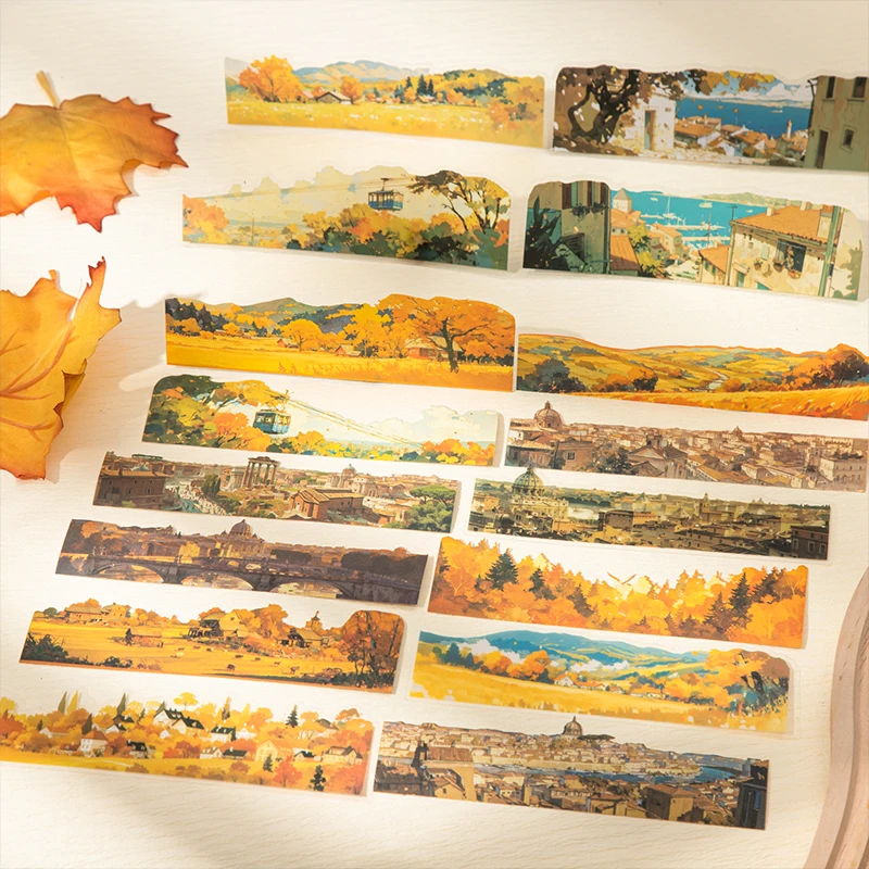 10 Blatt Vintage INS Große urbane Landschaft Aufkleber Dekorative Etiketten Tagebuch Album handgefertigte Scrapbooking-Zubehör