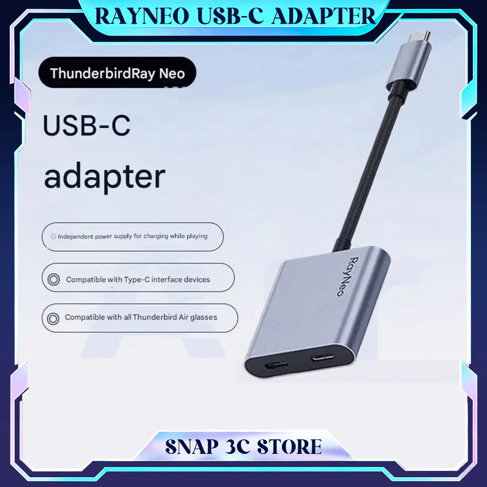 RayNeo USB-C Adapter for RayNeo Air XR Glasses HDMI to Type-C Converter Screen Mirroring Adapter for Switch PS5 Gaming Gear