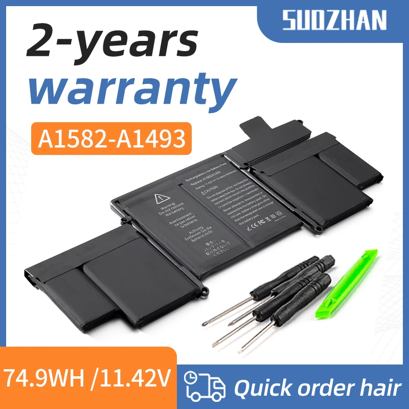 

SUOZHAN battery For MacBook Pro MacPro 13" A1502 ME865 ME864 MF839 A1493 A1582 A1582-A1493 Genuine Laptop Battery