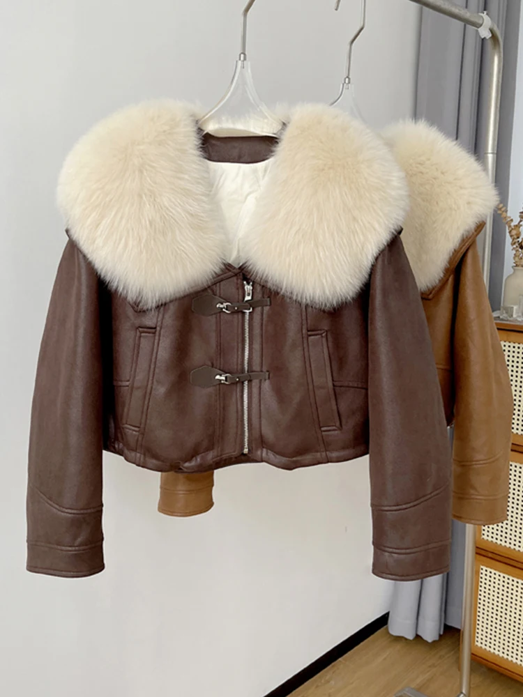 

2023 Winter New Fashion Goose Down Parkas Jackets Natural Fox Fur Collar Womens Luxury Puffer Jackets Clothing