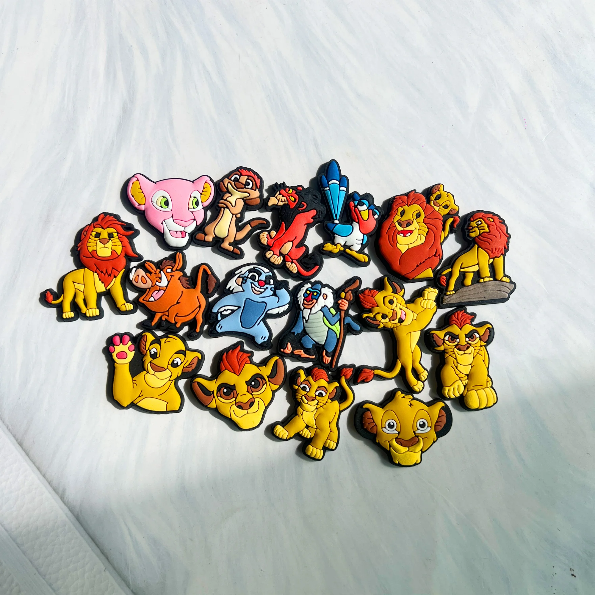 1-16Pcs Lion King Simba for Boys Girls Cartoon Sandals Shoes Buckles PVC for Disney Animal Boar Clog Charms Decoration