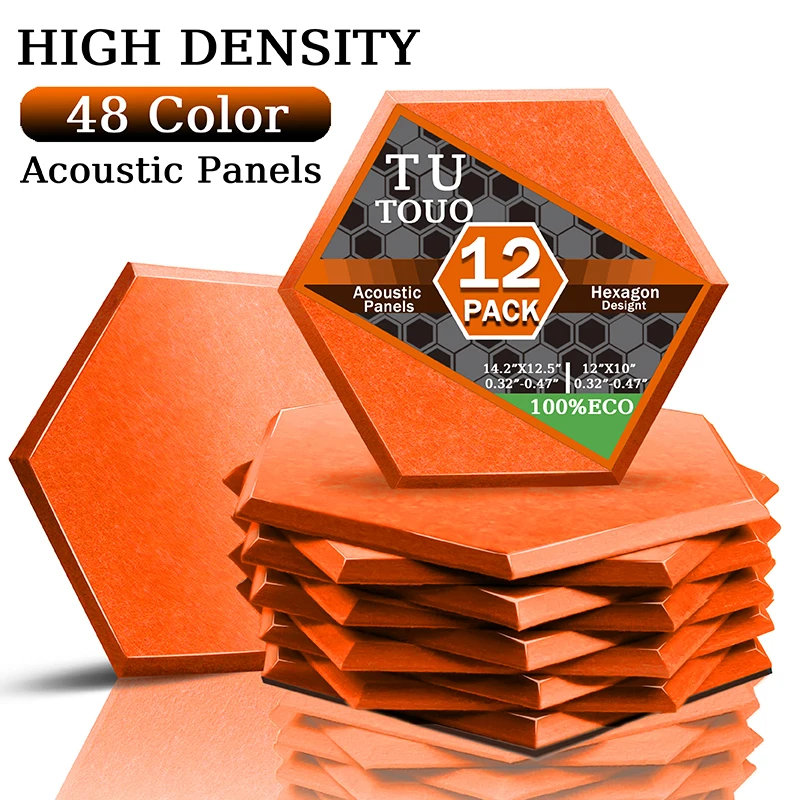 

TOUO Studio Acoustic Panels 12pcs Sound Proof Wall Panel Recording Acoustic Treatment High Density Sound Absorbing Material