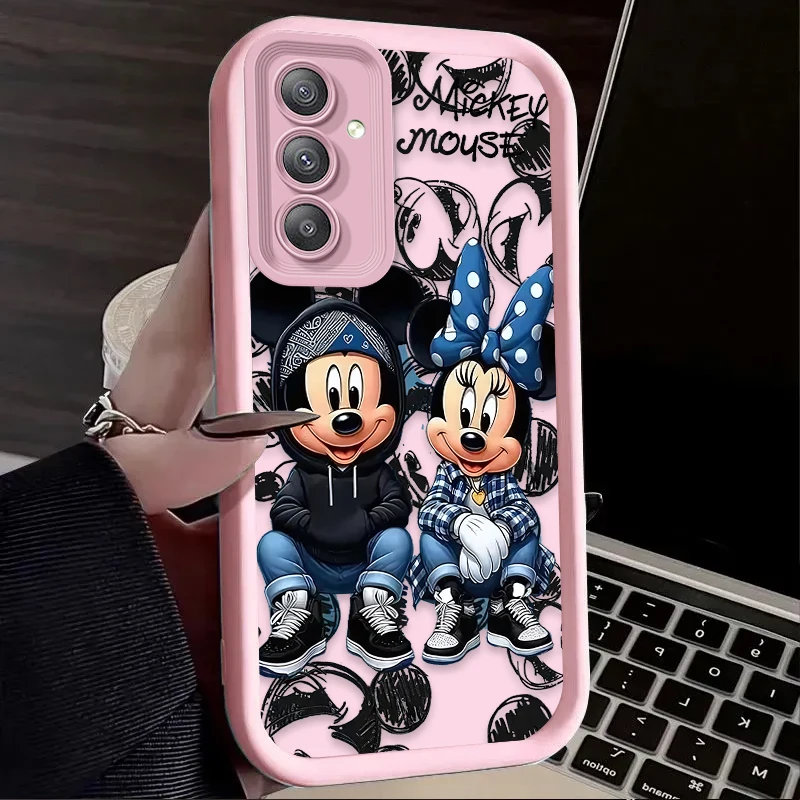 Funda de lujo Disney Mickey Minnie para Samsung Galaxy S25 S24 S23 Ultra S22 S21 Plus FE 5G A54 A34 A14 A73 A53 A33 5G funda suave