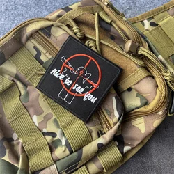 Parche bordado Encantado de verte táctica para mochila con velcro