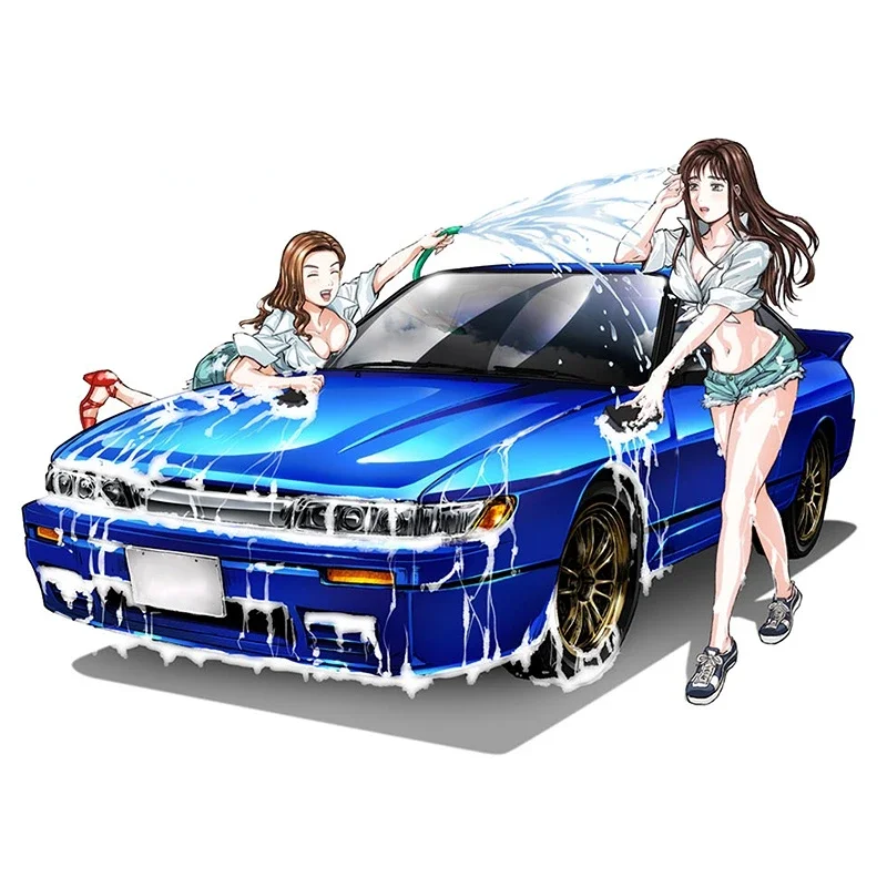 New Design for Illegal Drifting Street Anime Window Fine Decal Sunscreen Car Stickers Cartoon Car Accessories Decoration, 13cm