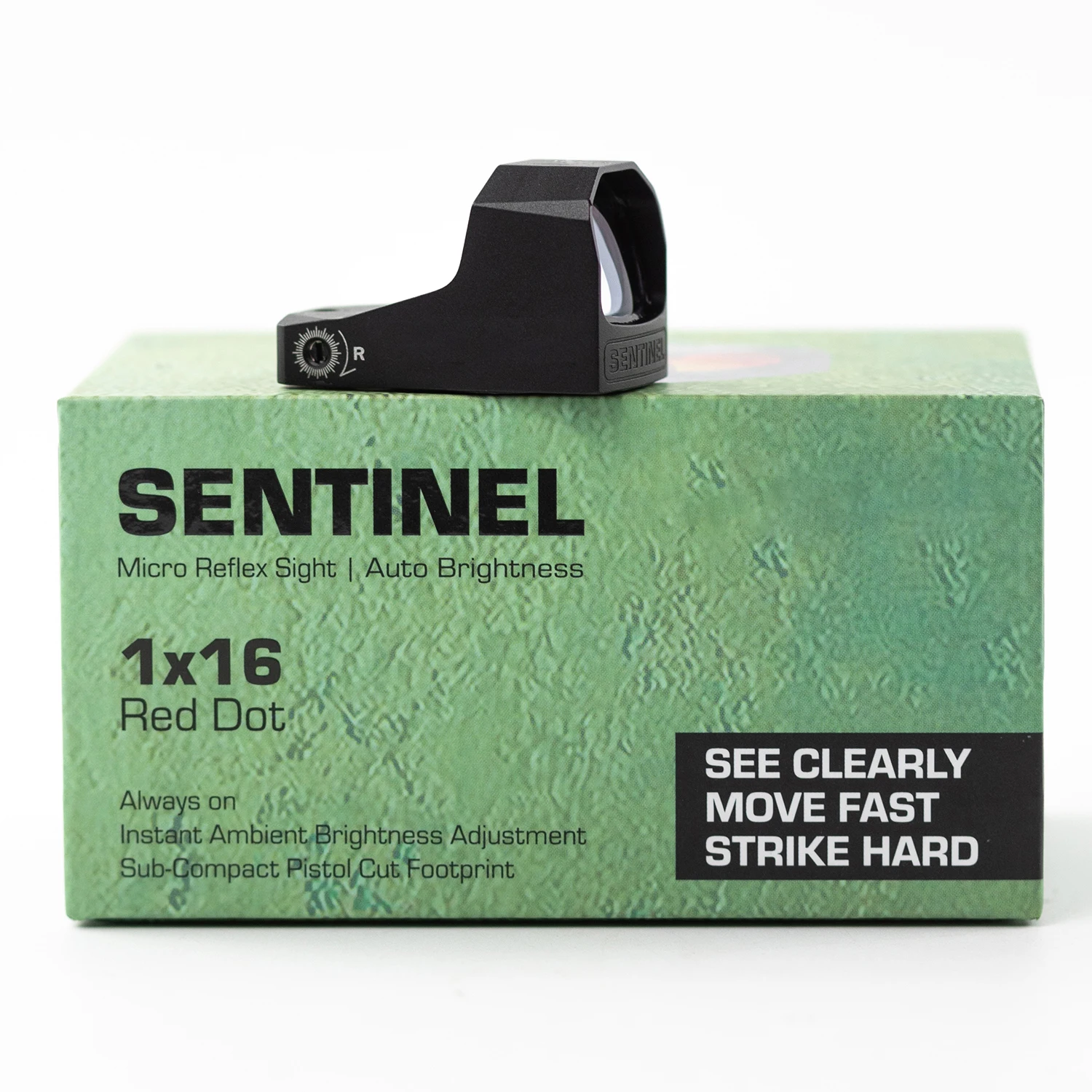 Sentinel 1x16 Compact Reflex 3 MOA Red Dot Sights RMSC Footprint Shake Wake Motion Sensing Manual Brightness for Glock 43X MOS