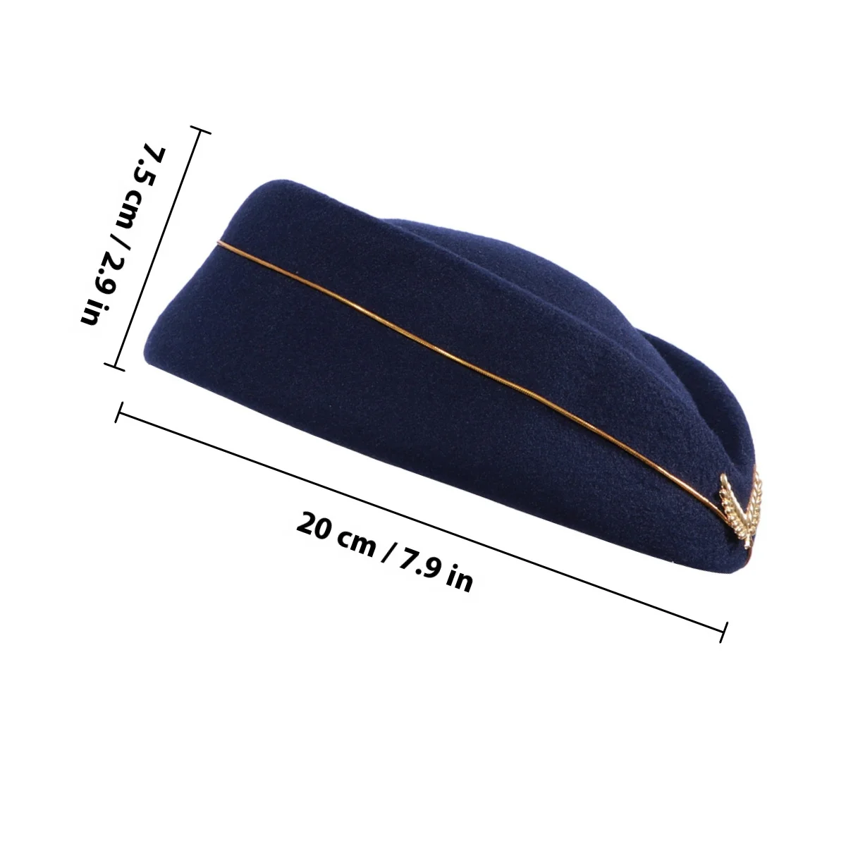 قبعة مضيفة جوية للسيدات باللون الأزرق الداكن مقاس واحد زي مضيفات الطيران، دعامة أنيقة وخفيفة الوزن ودافئة للمهرجانات