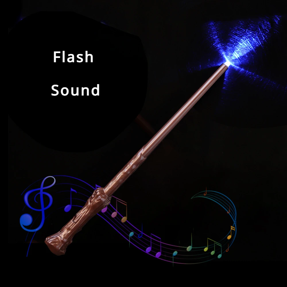 New Luminous Sound Witches Wizard Magic Staff Halloween Party Plastic Imitation Wood Wand Suitable Adult Children Unisex Cosplay