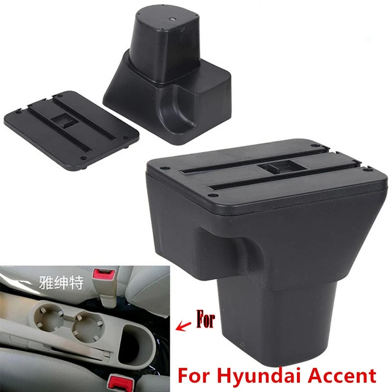 Per Hyundai Accent bracciolo Box per Hyundai Accent Verna Car bracciolo box parti interne scatola di immagazzinaggio con luci a LED USB