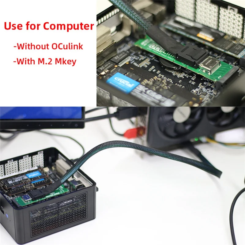 

A23F-M.2 MKEY To OCULINK Adapter High Speed GPU Dock PCIE 4.0 X4 Mini PC Notebook Laptop To External Graphic Card Adapter