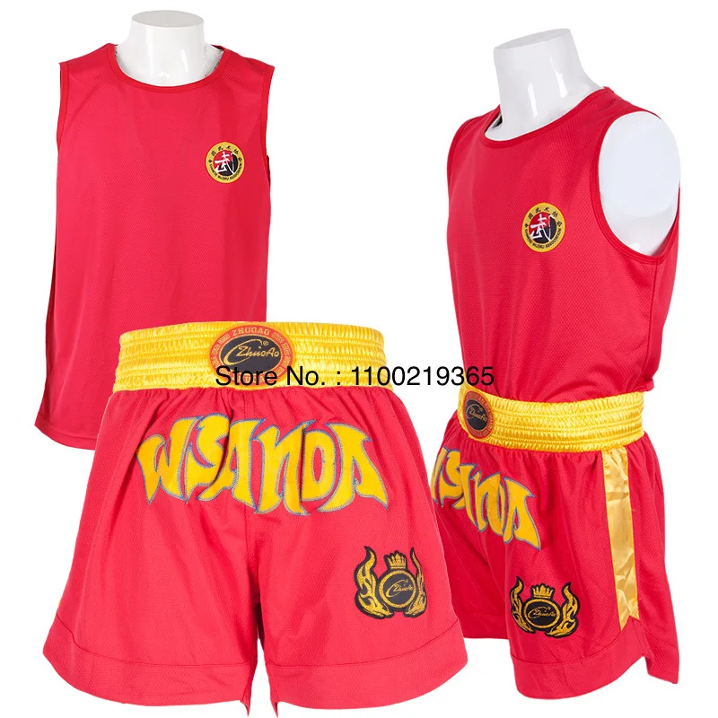 Boxing Shorts T Shirt Muay Thai Shorts Men Women Child Breathable Wushu Sanda Martial Arts MMA Suit Grappling Kickboxing Pants