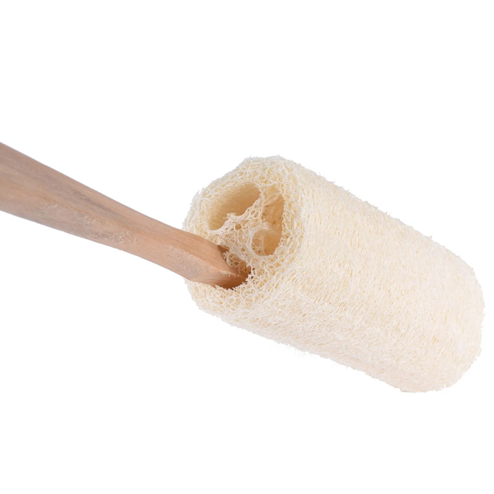

Wooden Handle 36*10Cm Natural Loofah Sponge Scrubber Exfoliating Bath Brush For Body Shower Skin Care Long Handle Wash Tool
