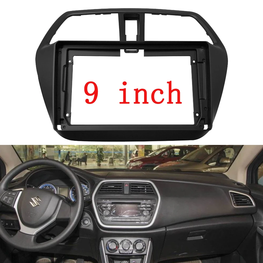 Car 2 Din Audio Face Plate Fascia Frame For Suzuki SX4 S-Cross 9