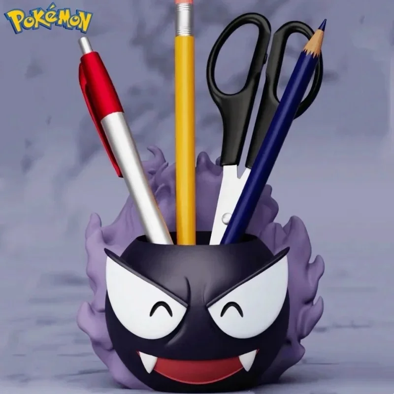 Pokemon Gastly Pen Holder Anime Stationery Storage Box Cartoon Desk Decoration Action Doll Collection Office Supplie Accessories