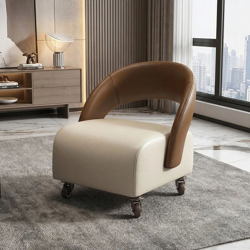 For Caster Stool with Backrest, Thickened Cushion Rolling Chair for Home, Mobile Shoe Bench & Sofa Stool