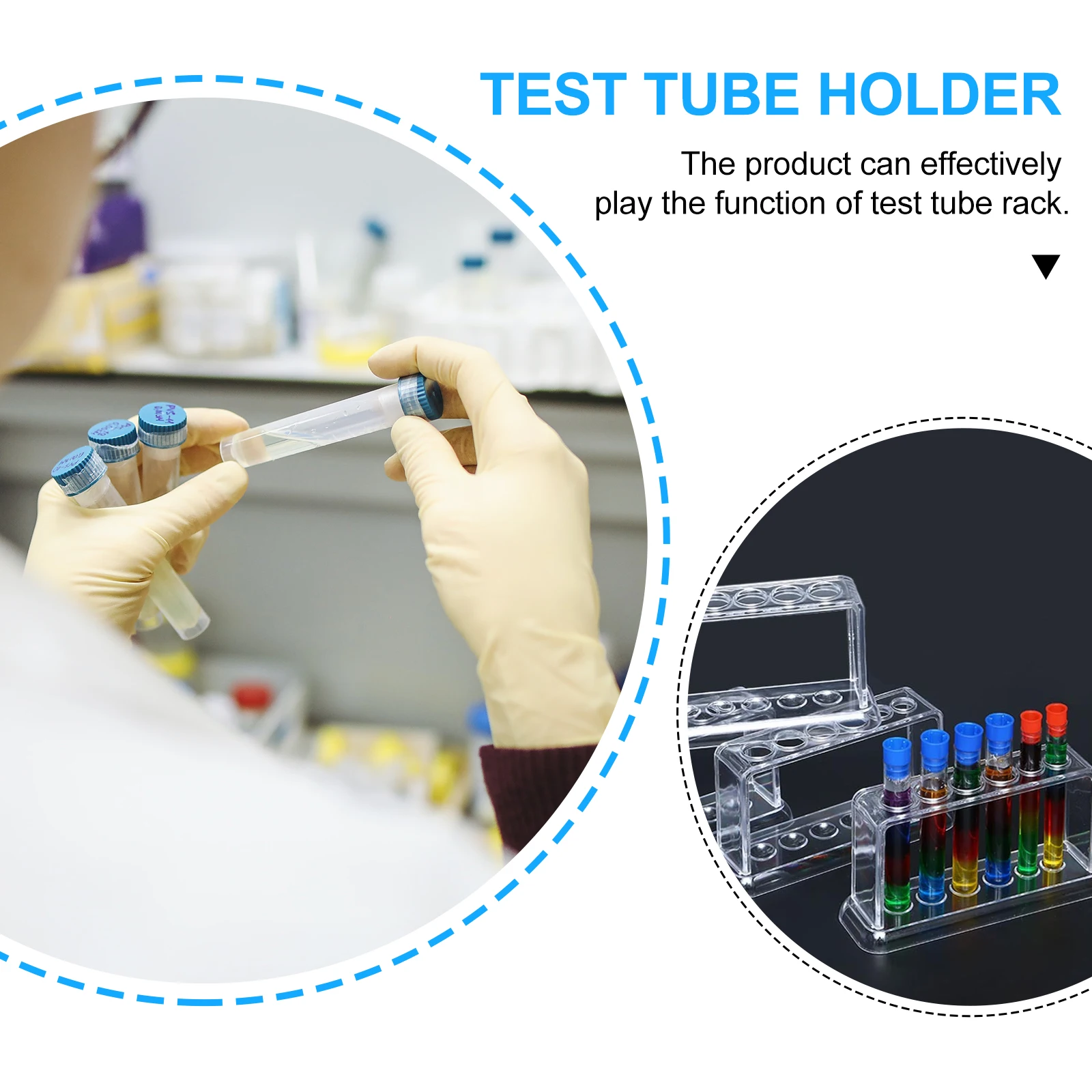 

2pcs Test Tube Rack Teaching Aids Premium Plastic Lab Holder Tool Reusable Environmentally Friendly Hole Design for Laboratory