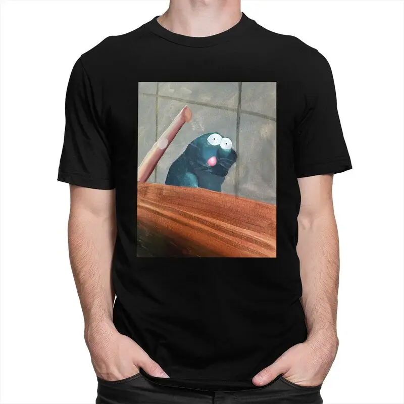 Custom Funny Ratatouille Remy Meme T Shirt Men Cotton Tee Tops Tshirts Short-Sleeve Printed T-shirt Clothes