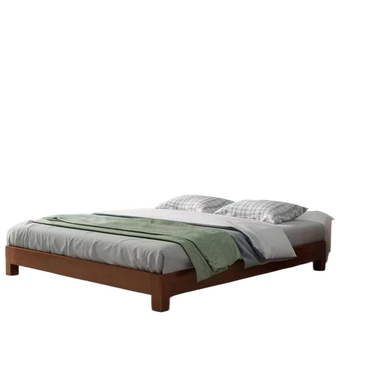 

All solid wood tatami row skeleton bed wabi wind, and breakfast without bedside platform bed