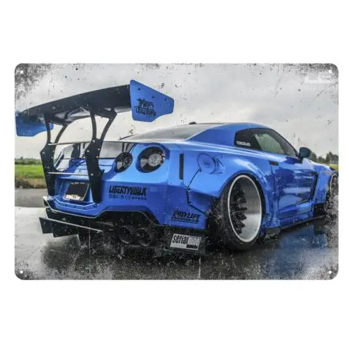 Skyline Gtr Liberty Walk Car Metal Poster Tin Sign 20x30cm