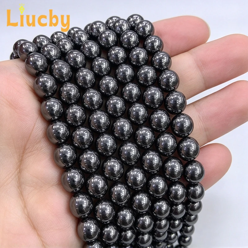 Großhandel Natürliche Runde Lose Hämatit-Perlen für DIY Schmuckherstellung Armbänder Halsketten Verschiedene Größen 1 mm bis 14 mm 15 Zoll Stränge – Detail 5