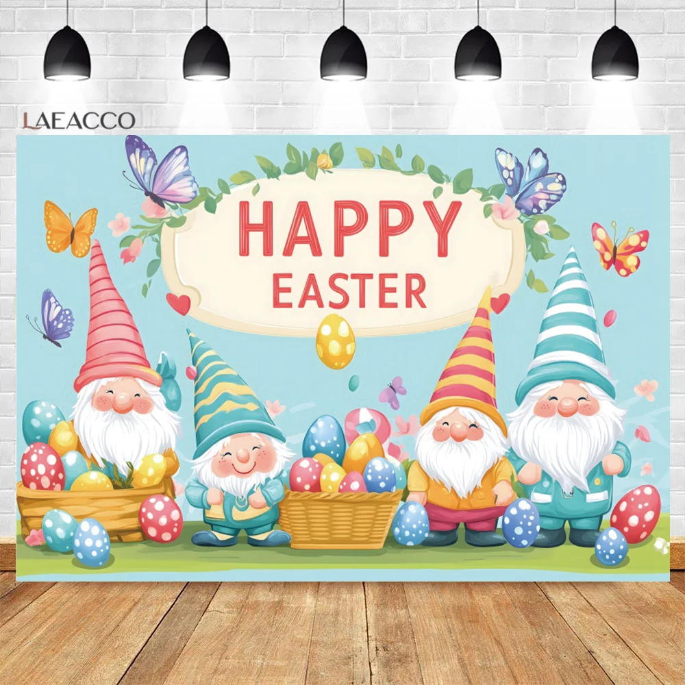 Selamat Paskah Latar Belakang Fotografi Warna Kebangkitan Telur Jenggot Putih Kakek Kupu-kupu Terbang Dekorasi Pesta Potret Alat Peraga Foto