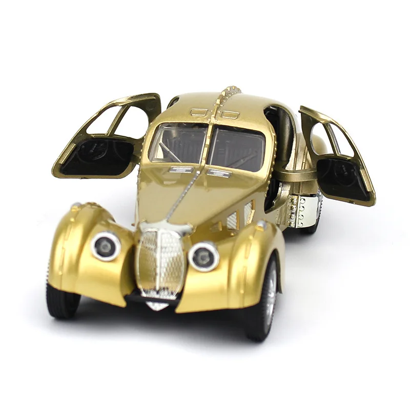 1:28 Fahrzeugmodell Super Classic Zurückziehen Spielzeugauto Pädagogische Sammlung Tür Offenes Automodell Geschenk Kinder Geschenkauto für Bugatti