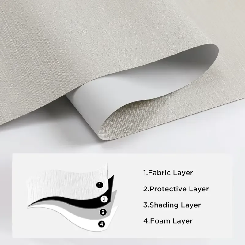Manual Cordless Roller Blinds 100 Percent Blackout Natural Braided Fabric UV Protection Window Shades No Drill Installation