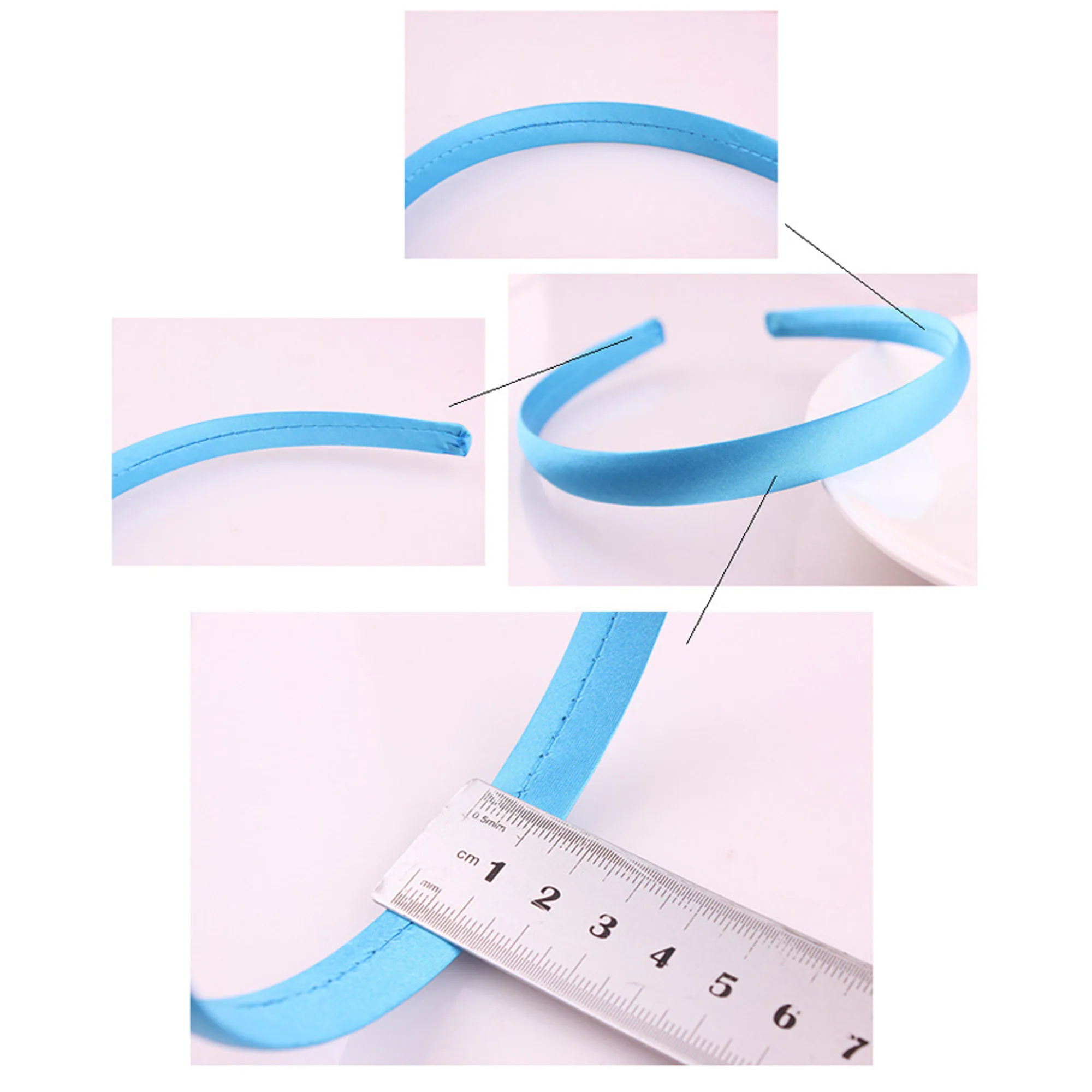 10 Stück/30 Stück mit Stoff überzogenes Haarband, 1 cm, Bonbonfarben, Harz-Stirnband, Mädchen-Haarband für DIY-Kopfbedeckungen, Boutique-Geschenke – Detail 4