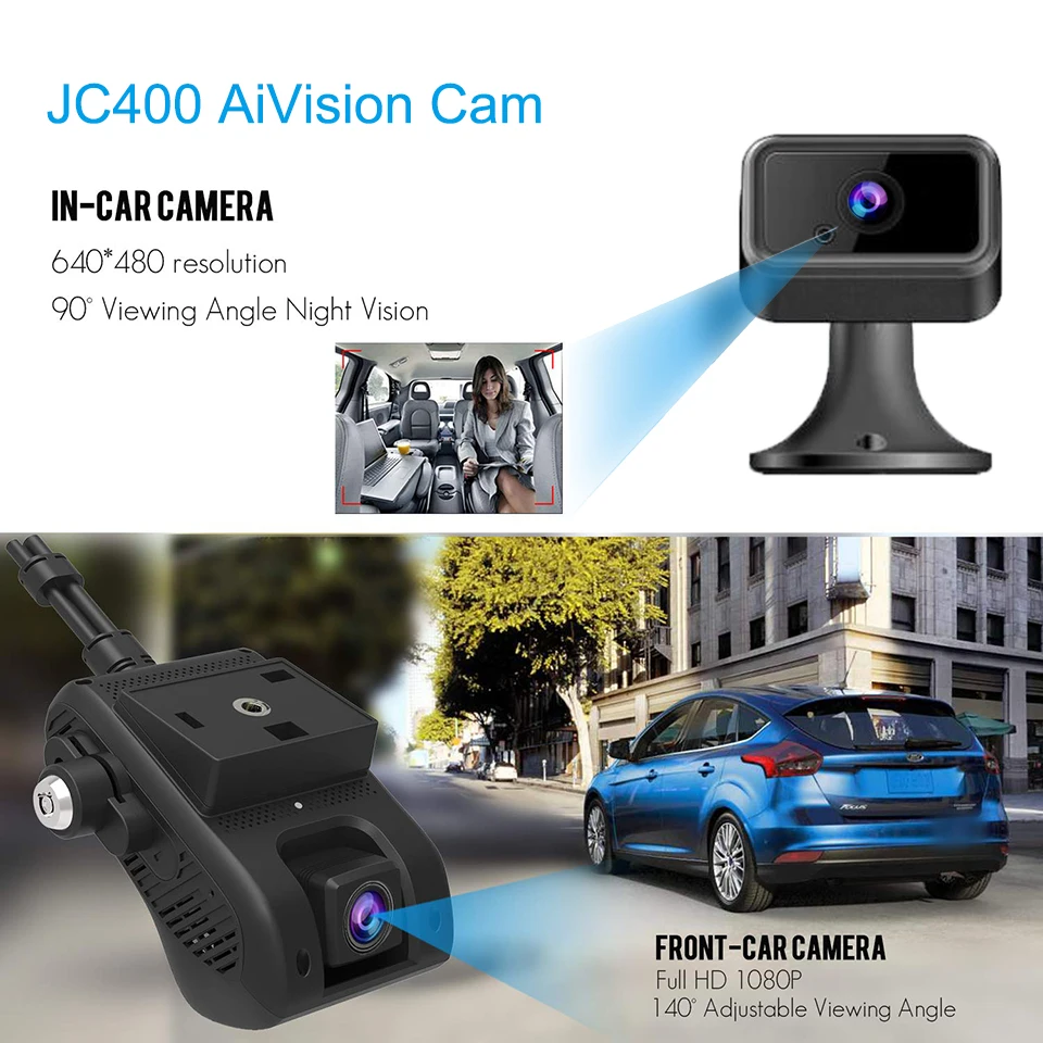 Jimi JC400 4G Dual Dash Cam With Live Stream Wifi Hotspot Vehicle Cameras GPS Tracking Multiple Alarms  For Car Dashcam Free APP