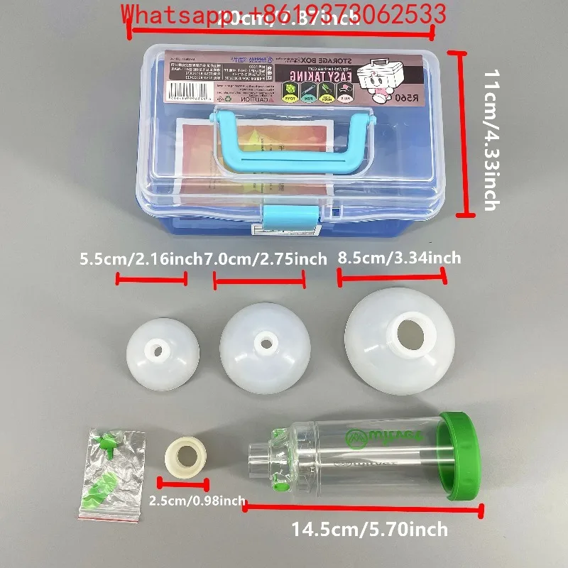 

New Pet Feline Cat Dog Aerosol Storage Tank Spacer Assist Inhalation Pump Nebulizer Manual Plastic Silicon Mask Animal Clinic