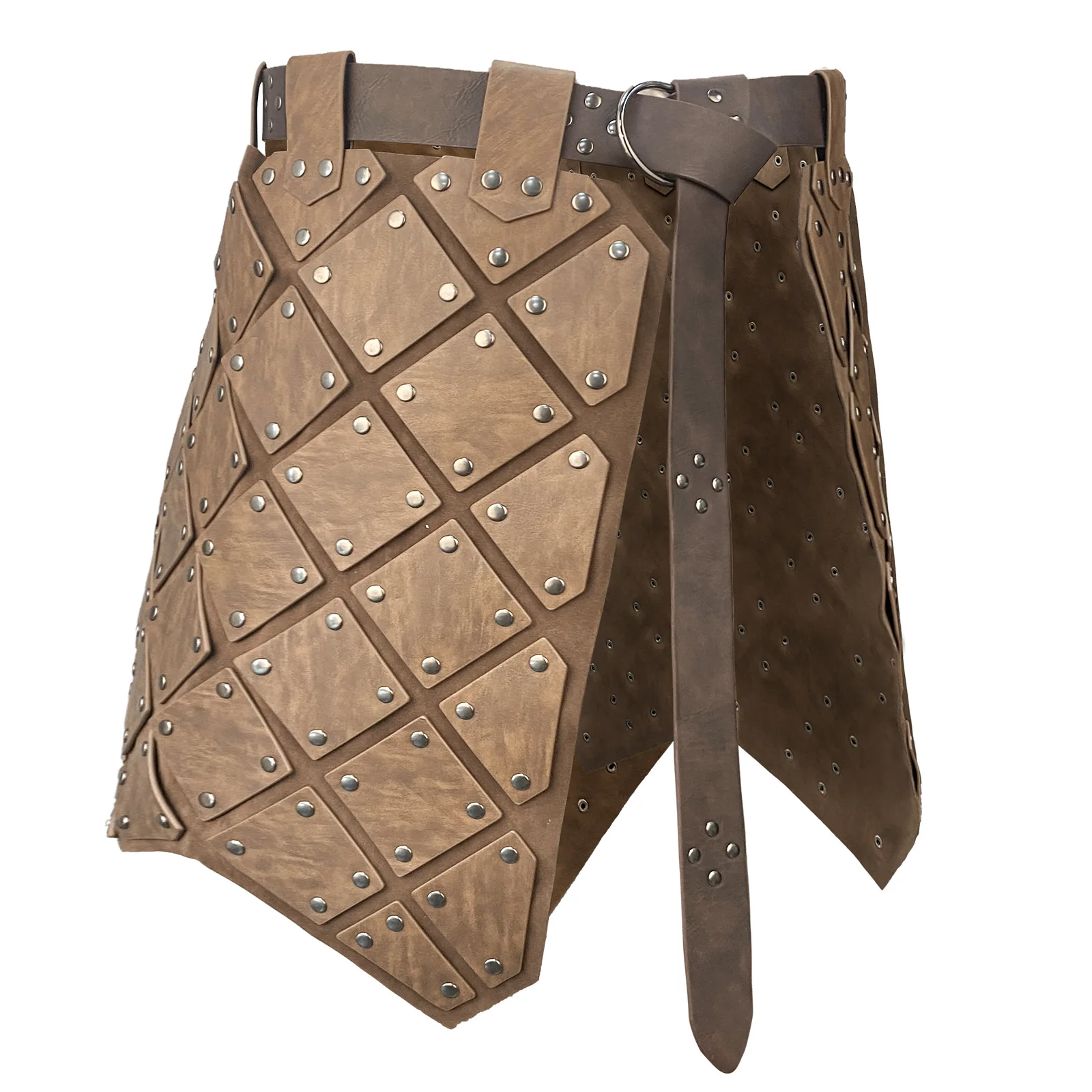 

Medieval Warrior Knight Retro Embossed Leather Armor Waist-Hanging Gladiator Roman Legion Gladiator Battle Belt Skirt