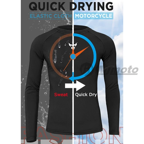 Imagen 2 del producto Ropa interior motocéntrica para motocicleta, conjunto de secado rápido, ropa para el sudor para motocicleta para hombre, capas Base, Calzoncillos largos ajustados, conjunto de Tops y pantalones