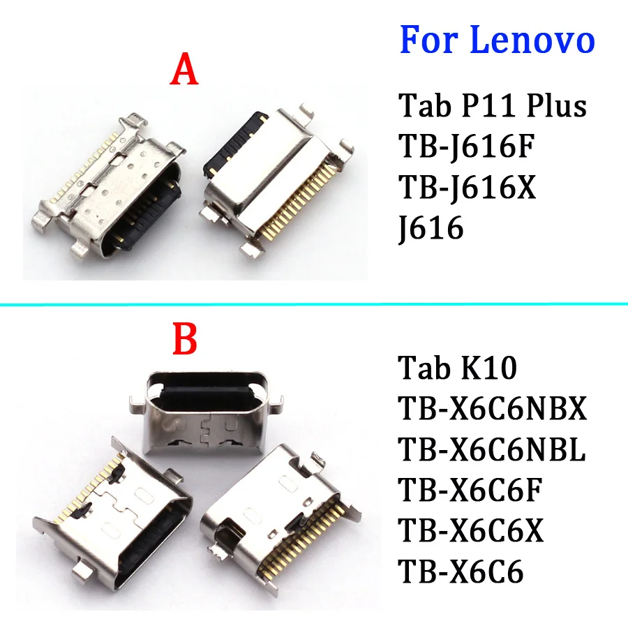 10Pcs Charger Charging Connector Plug Usb Dock Port For Lenovo Tab K10 P11 Plus TB-J616F TB-J616X J616 TB-X6C6F TB-X6C6X X6C6