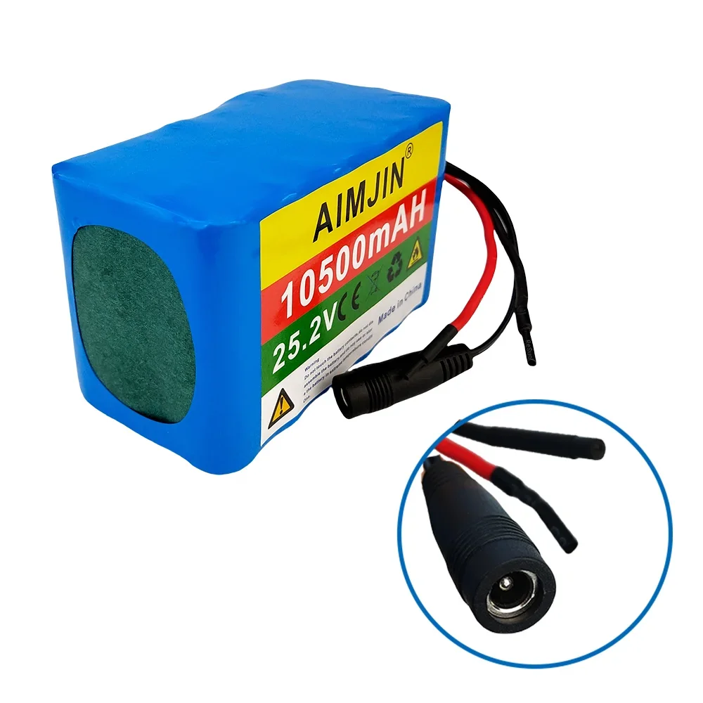 25.2V 10.5Ah 10500mAh 18650 Lithium Battery Pack 6S3P for Electric Bike Scooter Lawn Mower Toy Battery +25.2V 2A Charger