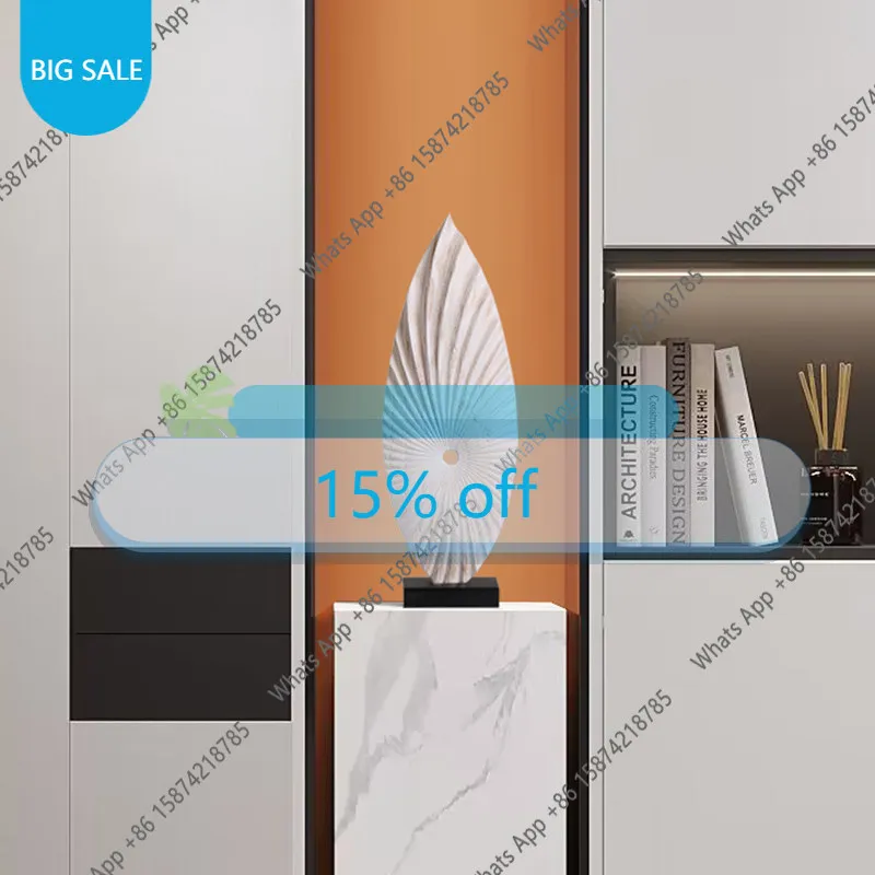 Yy Hotel Model Room Decoration Abstract Wood Carving Vertical Entrance Ornament Living Room TV Cabinet Soft Decoration Sculpture