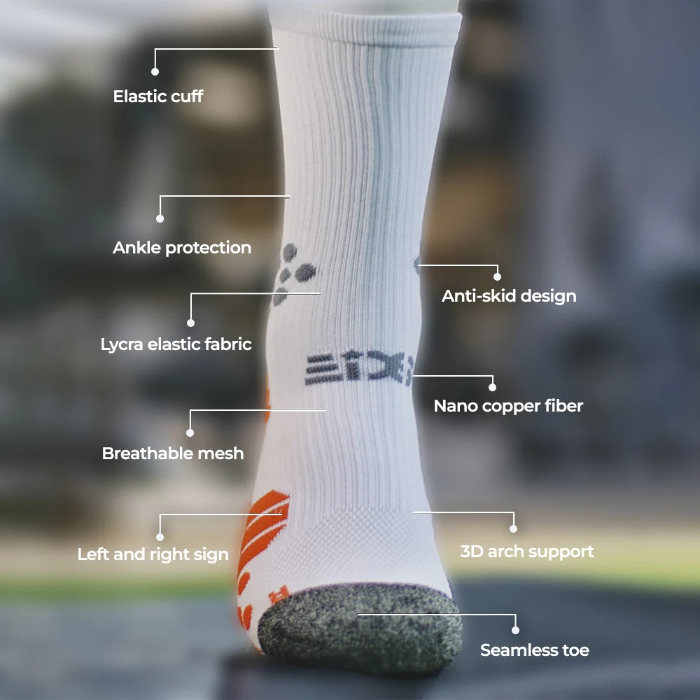 Men Sports Socks Nano Copper Deodorant Antibacterial Sock Running Climbing Basketball Cycling MTB Compression Athletic Sock