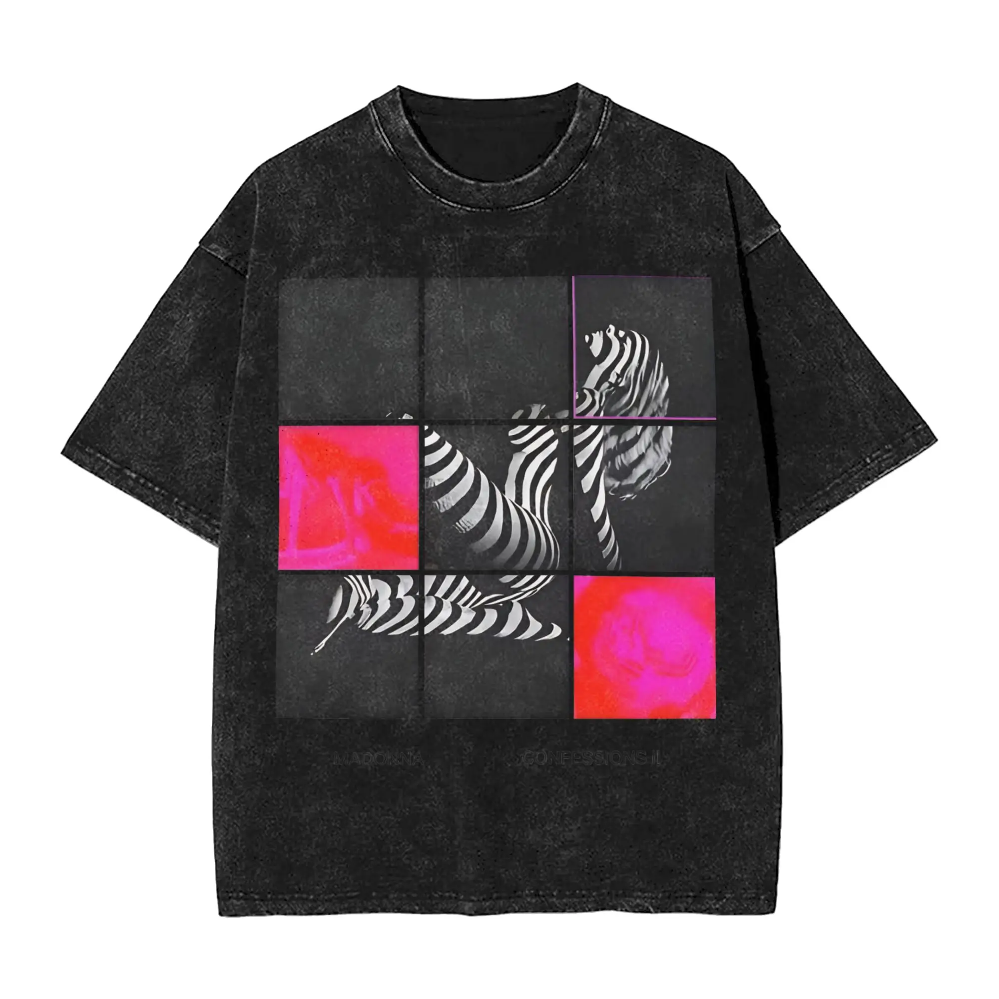 M-Madonna Confessions II Album T Shirt Washed 100% Cotton High Street T-Shirt  Vintage Men Women Tops Streetwear Printed Tees