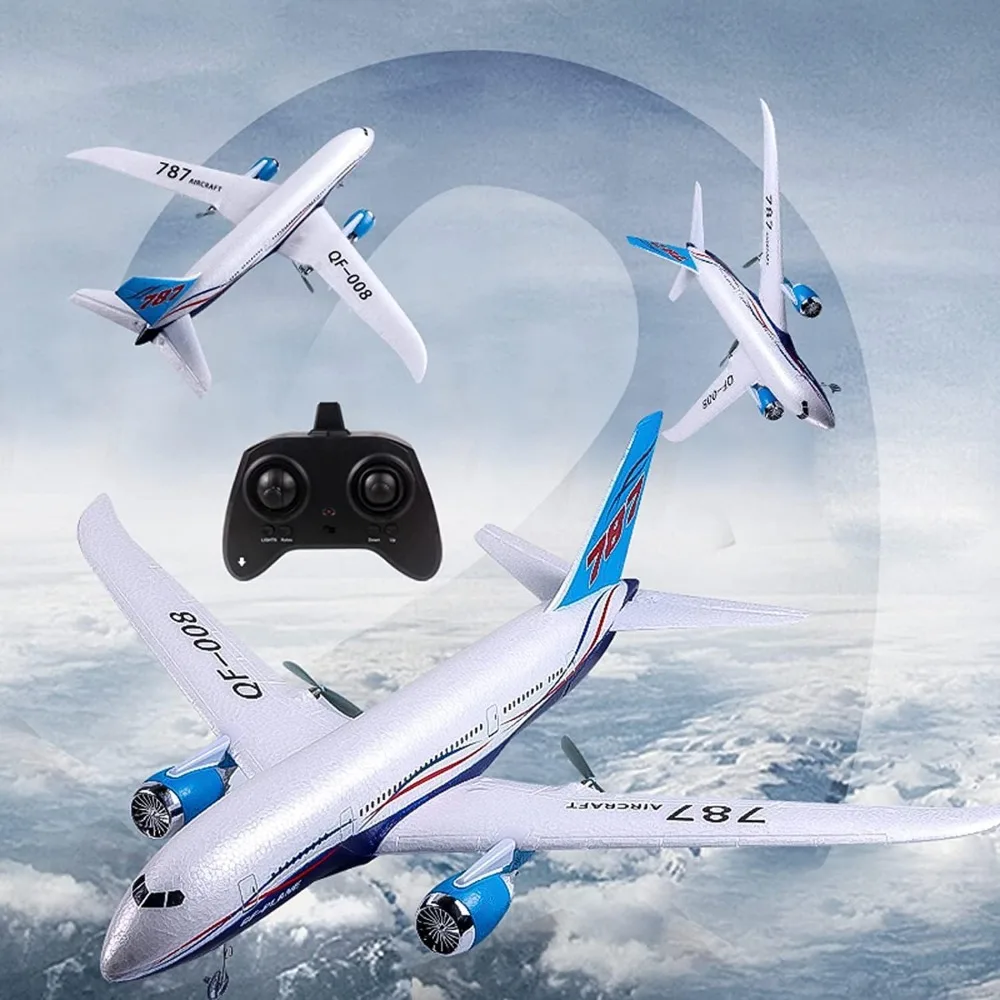 Avion RC 3 canaux prêt à voler 2,4 GHz B787 avec gyroscope pour enfants et adultes