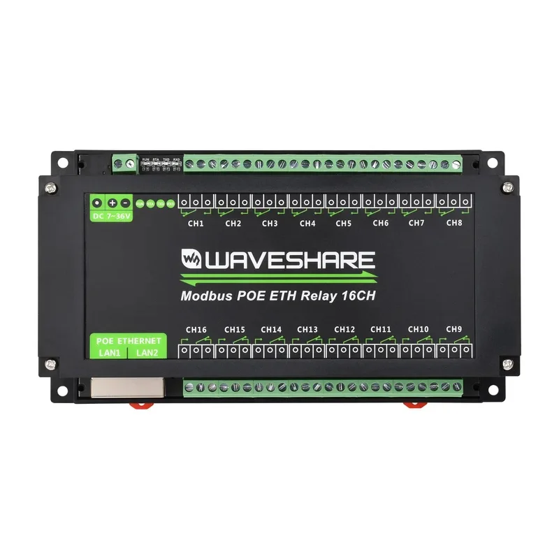 16-Ethernet Relay Module, Modbus RTU / Modbus TCP Protocol, Ethernet Port Communication, Supports PoE Power Supply, With Vari