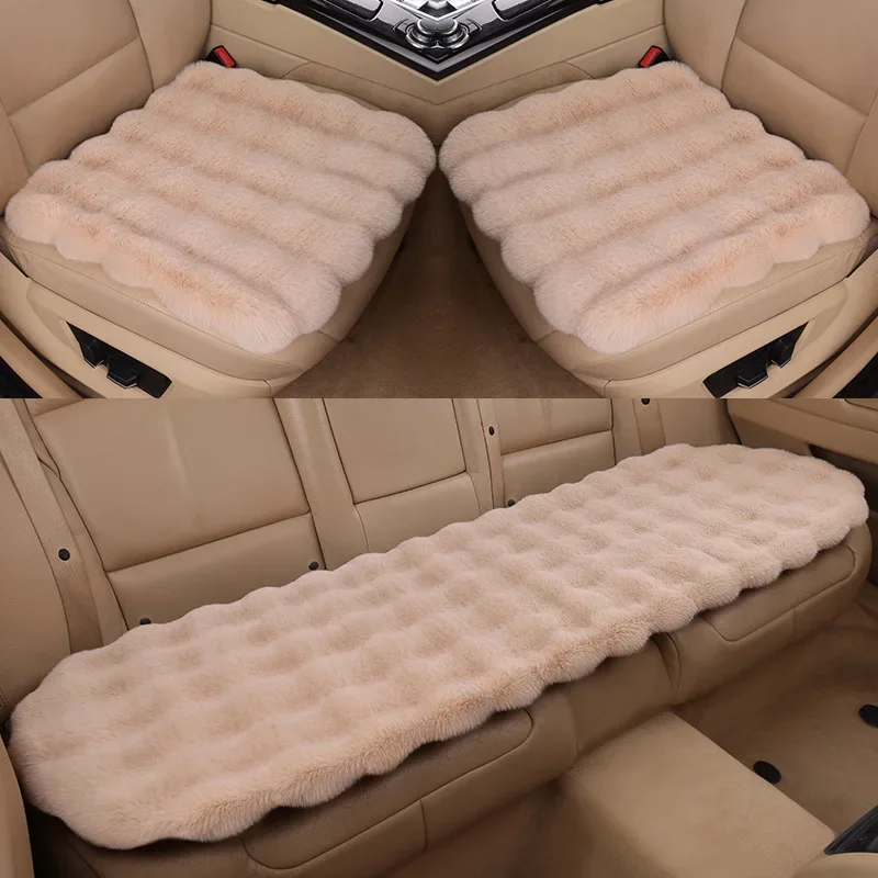 Universal Winter Car Seat Cushion Imitation Rabbit Fur Car Seat Cover Thick Plush Soft and Warm  Plush Car Seat Cushion