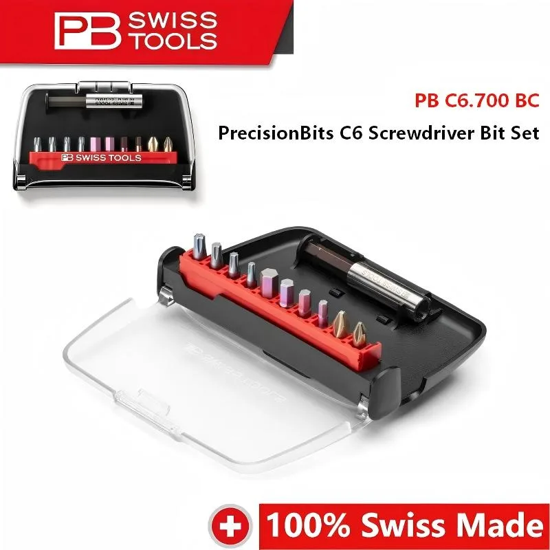 PB Swiss Tools PB C6.700 BC PrecisionBits C6 Screwdriver Bit Set 1/4