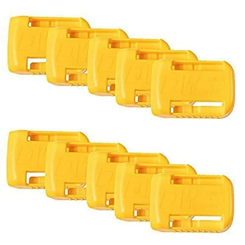 10 Packs Battery Holder Dock Mounts For Dewalt 20V 60V Battery, Wall Panel Shelf Belt Clip Storage Organizer Protector