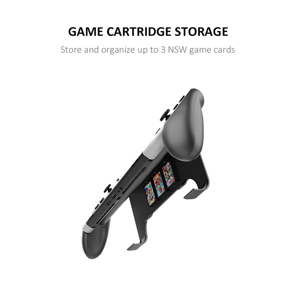 Nintendo Switch用ハンドグリップスタンド,Nintendo Switch用滑り止めケース,サポート付き保護カバー,収納スロット