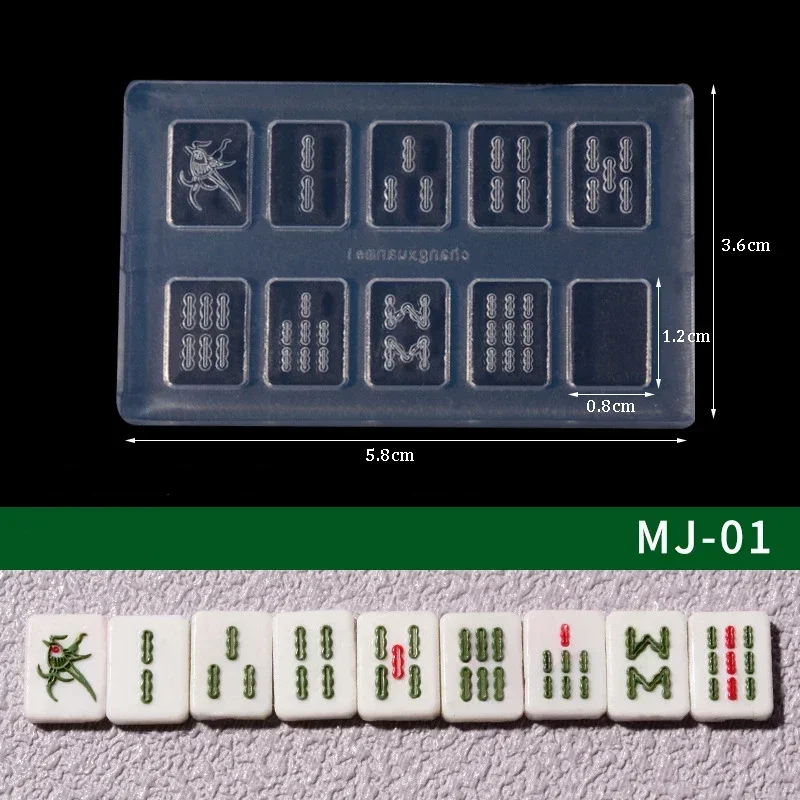 3D Mahjong Art Nail Kit, Moldes de silicone, Ano Novo, na moda Lucky Carving Moldes, Gel UV Stamper, DIY Chic Manicure Ferramentas, chinês