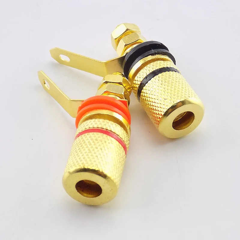 Insulation Sound Terminals 1pair Gold-Plated Banana Plugs Anti-impact Speaker Terminals Banana Jack Socket C3