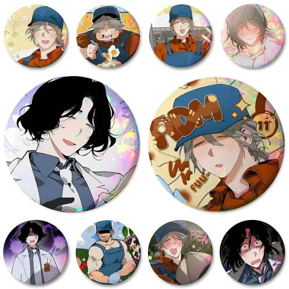 Anime Manhwa Mr As Farm Round Badge Lapel Pin Backpack Clothing Jewelry Accessories Gift Brooch
