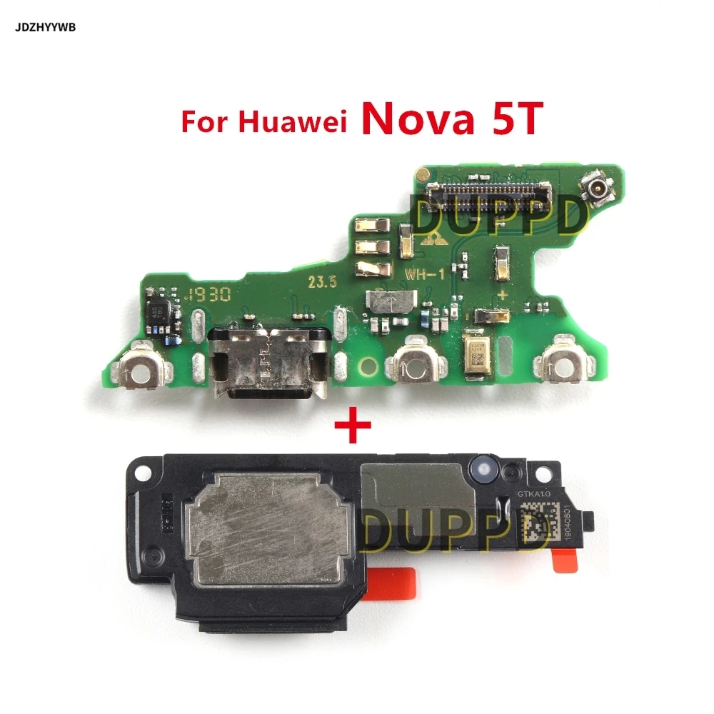 Per Huawei Nova 5T USB Power Charger Port Jack Dock Connector Plug Board ricarica Flex altoparlante Buzzer Ringer Loud