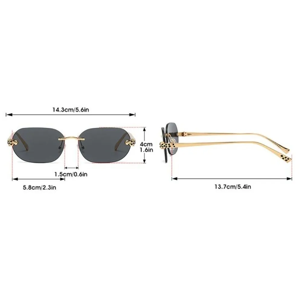Lightweight Rimless Oval Sunnies Costume Accessory Decorative Men Polarizing Lens Sunglasses Alloy PC Anti Blue Light Glasses