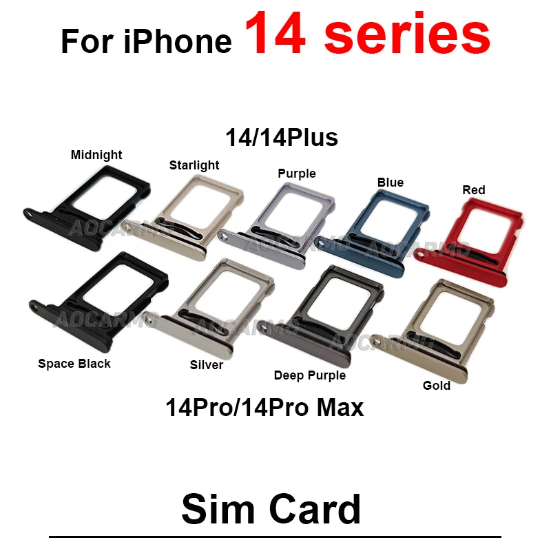 Dual Sim Tray For iPhone 14 Pro Max 14PLUS 14Pro 5G SIM Card Holder Slot Replacement Parts 6.1/6.7 Inch