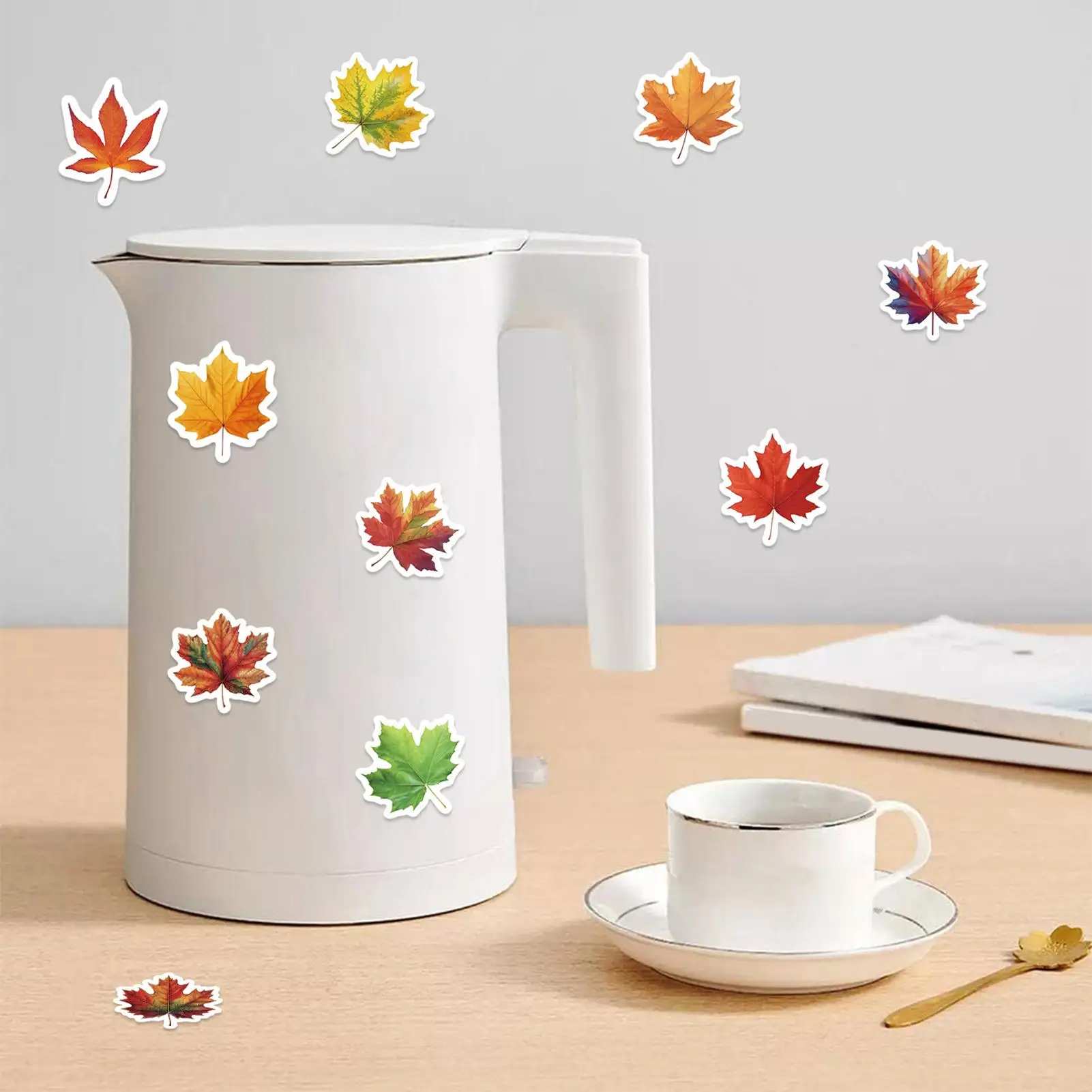 500PCS Maple Leaves Roll Stickers Gift Decor DIY Phone Scrapbooking Bottles Waterproof Room Modern Home Sealing Stickers